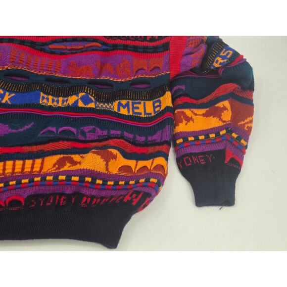 Vintage Emaroo Crazy 3D Knit Pullover Australia Theme 90s Jumper Size:14 - Picture 13 of 16